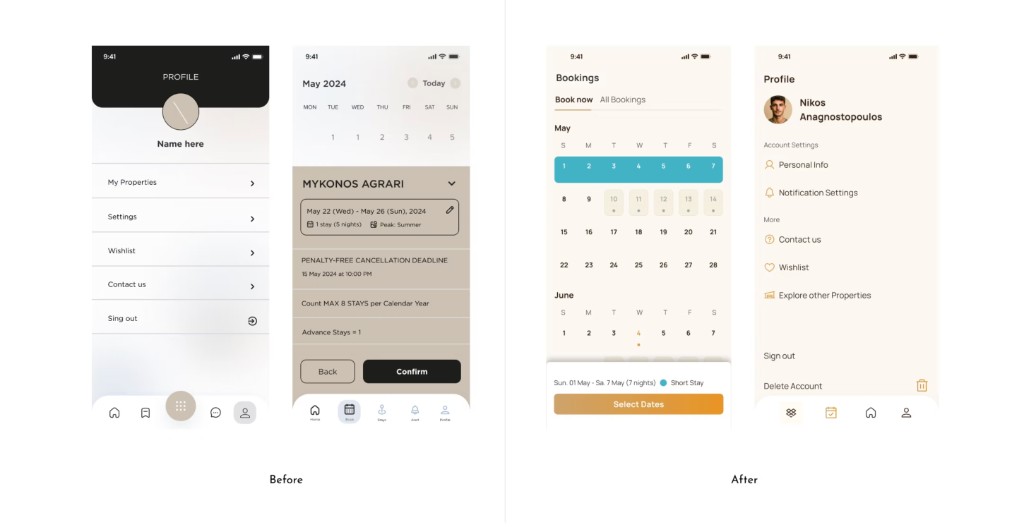 Before and after comparison showing accessibility improvements