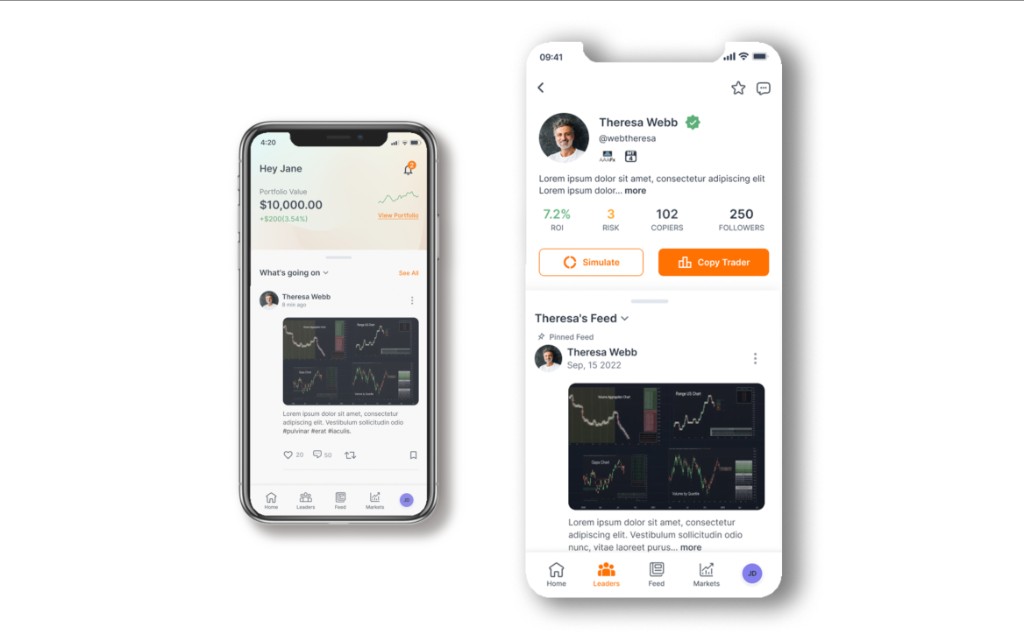 Social trading feed