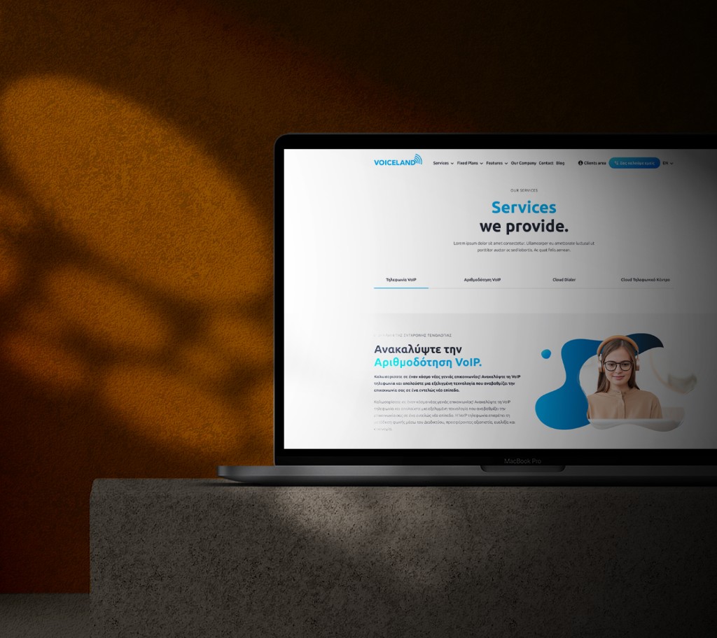 Voiceland redesigned homepage showing new navigation and hero architecture